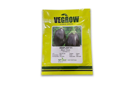 بذور باذنجان هجين F1 بلاك مون Black Moon – Vegrow | 5 جرام