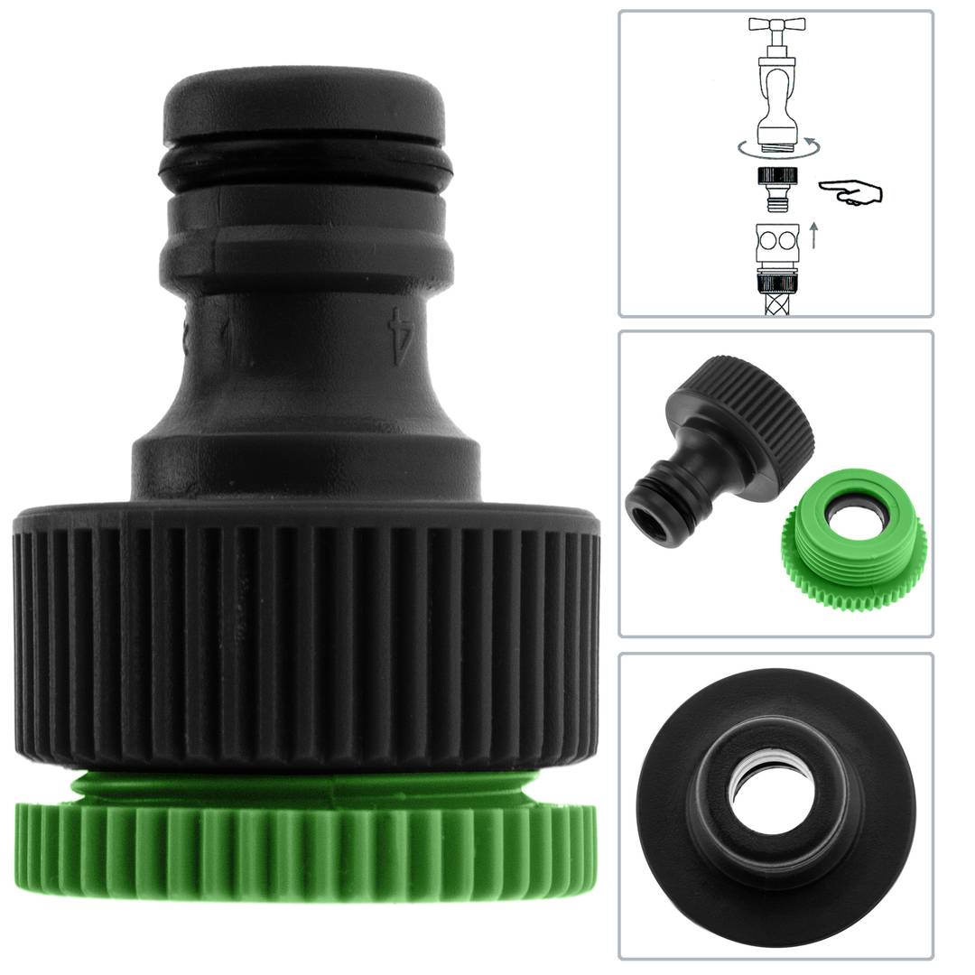 محول حنفية بوصة 3/4 إلى 1/2 بوصة – Threaded Tap Connector لتوصيل خراطيم الري بسهولة - 2